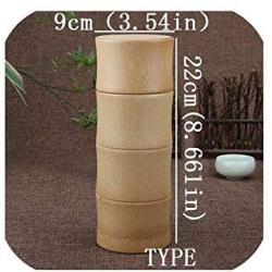 Bamboo Storage Bottles Kitchen Tea Container Jar Cans Case Organizer Spice Round Caps Seal Box Canister For Bulk Products,4J9x22
