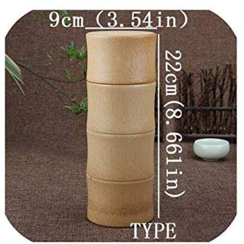 Bamboo Storage Bottles Kitchen Tea Container Jar Cans Case Organizer Spice Round Caps Seal Box Canister For Bulk Products,4J9x22