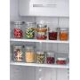 HOMELUNY Set of 4 Kitchen Clear Glass Storage Jars Home Airtight Jars Storage Containers Enzyme Jars for Candy, Cookie, Rice, Sugar,Flour,Snacks Keeping Food Dry & Fresh 450ml Large