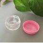 24 Pcs 20G/20ML Refillable Round Cosmetic Jars With Pink Screw Lid BPA Free Plastic Container Bottle Pot Holder Box For Women Girls Mineralized Makeup Nail Powdered Eyeshadow Cosmetic Samples Nails