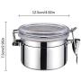 Stainless Steel Container Kitchen Airtight Canister With Clear Lid And Locking Clamp, Food Preserving Jar For Storing Tobacco, Coffee, Sugar, Flour, Sweets - Fightsong