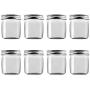 Novelinks 8 Ounce Clear Plastic Jars Containers With Screw On Lids - Refillable Round Empty Plastic Slime Storage Containers for Kitchen & Household Storage - BPA Free (8 Pack)