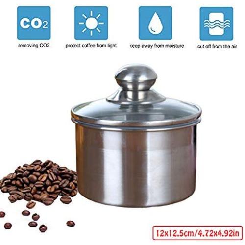 LEGOU Coffee Canister Airtight Container Stainless Steel Storage Jars,Tea and Coffee Storage Jars, Sealed Container for Tea, Nuts Coffee, and Powders Coffee Canister,A