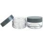 Beauticom 20 gram/20ml Empty Clear Small Round Travel Container Jar Pots with Lids for Make Up Powder, Eyeshadow Pigments, Lotion, Creams, Lip Balm, Lip Gloss, Samples (12 Pieces, Gray)