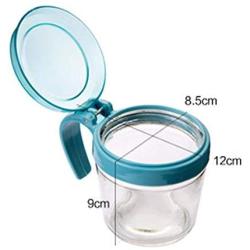 Kitchen Food Storage Jar Airtight Food Storage Kitchen Glass Jar Moisture-Proof Home Multi-Purpose Jam Bottle Cruet Glass Seasoning Jar Kitchen Seasoning Bottle (Color : Blue)