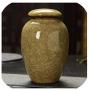 Small Concise Ceramic Ice Crack Tea Box Mini Storage Containers Tea Jar Sealed Tea Candy Tea Accessories,Yellow