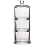 Klassischer, eleganter 3er-Set Stapelbarer Glas-Buffet Organizer für Küche oder Badezimmer – Set mit 3 14-Unzen Apothekerglasbehältern mit Deckel – 12H x 4,25D Zoll