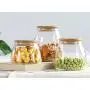 3 Jars en Verre Transparent pour Stockage des Aliments, Bouchons Comestibles – Idéal pour Décoration de Table et Centre de Table. 3 Jars en Verre Transparent pour Stockage des Aliments, Bouchons Comestibles – Idéal pour Décoration de Table et Centre de Table.