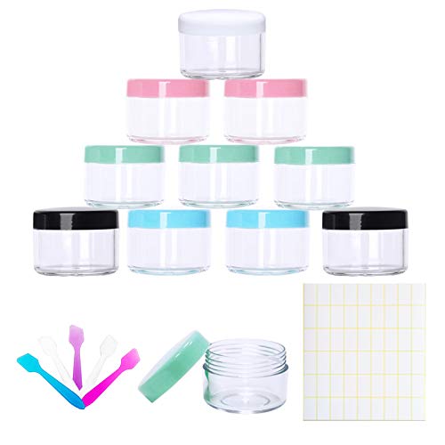 50 Packs Small Round Containers Cream Jars with Lids 15g Leak Proof Toiletry Containers with Mini Cosmetic Spatula and Labels