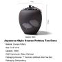 Japanese Style Coarse Pottery Ginkgo Leaves Tea Cans Canister Tea Set Jar Puer Tea Storage Home Ornament,Light Grey