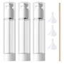 50ML / 1.7oz 3pcs Transparent Ounce Empty PS Plastic Airless Vacuum Pump Press Bottle Jar Pot Vial Container For Cosmetic Makeup Serums Cream Lotion Travel Toiletries Liquid Toner Sample