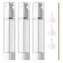 50 ml / 1,7 oz 3er Set Transparent PS Kunststoff Airless Vakuum Pumpen Glasflasche Beutel Flasche Behälter für Kosmetik Make-up Seren Creme Lotion Reise-Toiletten Flüssige Toner Proben