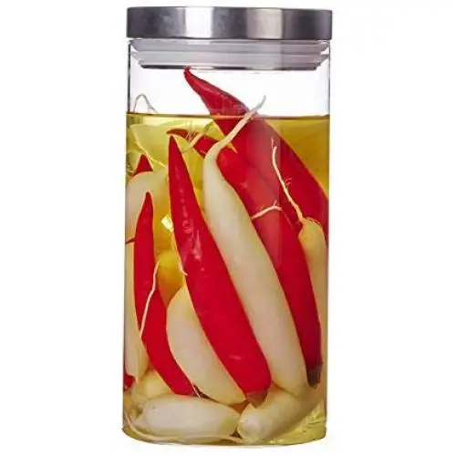 WANGLX ST Storage Jar High Borosilicate Glass Cylinder Airtight Food Storage Container Canister Tank with Stainless Steel Lid and Silicone Sealing Ring 1850ml WANGLX ST Storage Jar High Borosilicate Glass Cylinder Airtight Food Storage Container Canister Tank with Stainless Steel Lid and Silicone Sealing Ring 1850ml