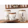 Cypress Home Stamped Botanical Ceramic Canisters, Set of 3