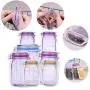 20er Pack Glasbehälter mit Reißverschlussbeuteln, Wiederverwendbare Luftdichte Beutel, Lebensmittelaufbewahrung, Snack, Sandwich Ziplock Beutel, Dichtheitsbeutel für Reisen, Camping und Kinder (Tall x 5 + Lx5 + Mx5 + Sx5)