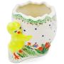 Polish Pottery 4?-inch Egg Shaped Jar (Spring Flowers Theme) + Certificate of Authenticity