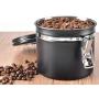 Stainless Steel Storage Jar Tight Seal Food Storage Jar Seal For Serving Tea Coffee Spice (Large size(black) 153128120mm)
