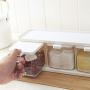 Seasoning Box Spice Rack 3 Grids Spoon Kitchen With Lid Container Seasoning Box Herb Spices Storage Condiment Jar Cooking With Handle Desktop