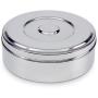 Zinel Spice Box/Masala Dabba with 7 Comparments and 2 Stainless Steel Lids, 18cm, Silver