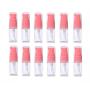 XINGZI 12Pcs 10ml 0.34oz Portable Empty Refillable Clear Plastic Lotion Pump Bottle with Pink Press Pump Head Cosmetic Make-up Face Cream Lotion Emulsion Sample Packing Container Vial Jars