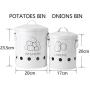 G.a HOMEFAVOR Set of 2 Antique Cream Vintage Potato Onion Kitchen Storage Canisters Jars Pots Containers 2 Pack Set, Potatoe, Onion Bin Caddy, With Aerating Tin Storage Holes & Metal Lid