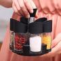 DUDDP Storage Spice lar set Reusable Jar Kitchen Seasoning Jar Set of 6,Home Glass Pepper Bottle with Hole,Rotary Glass Cruet Seasoning Jar,Salt Shaker,Kitchen supplies (Color : B)