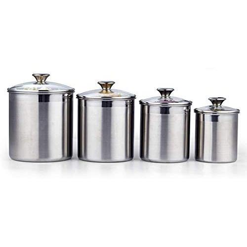 Sinardo 02553 4-Piece Canister Set Stainless Steel