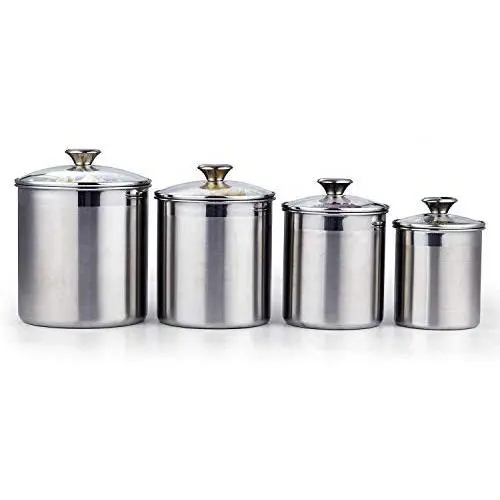 Sinardo 02553 4-Piece Canister Set Stainless Steel Sinardo 02553 4-Piece Canister Set Stainless Steel