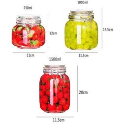 HIZLJJ 3 Pack Environmentally Friendly Glass Storage Tanks Spice Jars Airtight Flip Top Bottles Complete Set of Square Empty Spice Bottles Kitchen Spice Organizer Clear Glass Jars