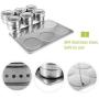 DUDDP Storage Spice lar set 6 Stainless Steel Magnetic Spice Jars, Airtight Kitchen Storage Containers - Fridge to Save Counter & Cupboard Space-Easy to Install