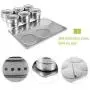 DUDDP Storage Spice lar set 6 Stainless Steel Magnetic Spice Jars, Airtight Kitchen Storage Containers - Fridge to Save Counter & Cupboard Space-Easy to Install