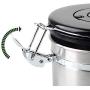 Bean Container Airtight Storage Canister,Premium Stainless Steel Coffee Sugar Tea Storage Jar Bottle Sealing Can Canister Tanks Dry Grain for Milk Coffee Powder Kitchen Storage (1.4L Capacity)