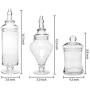 3 Piece Set Glass Apothecary Jars Weddings Food Storage Tank Buffet Candy Storage Bottles by Candora 3 Piece Set Glass Apothecary Jars Weddings Food Storage Tank Buffet Candy Storage Bottles by Candora