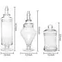 3 Piece Set Glass Apothecary Jars Weddings Food Storage Tank Buffet Candy Storage Bottles by Candora