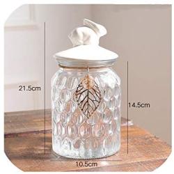 Transparent crystal storage jar candy jar creative snack storage jar practical transparent glass bottle kitchen storage tank,1pcs-M