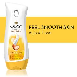 Olay Ultra Moisture Shea Butter In-Shower Body Lotion, Improves Dry Skin Hydration in 5 Days, 15.2 Fl Oz (Pack of 4)
