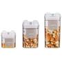 Amon Kitchen 3pcs PP Plastic Food Storage Container 0.5L 0.8L 1.2L Seal Cereal Jar Dried Fruit Jam Storage Box Easy Lock Lids to Keep Food Fresh Storage