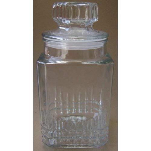 Decorative Glass Storage Container Jar - 9" x 4 1/2" x 4 1/2"