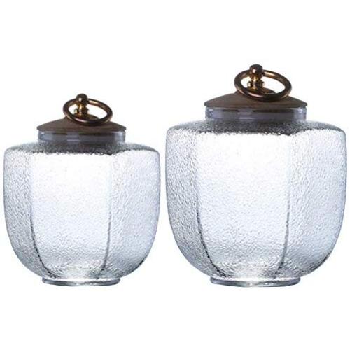 MEETGG Airtight Seal Glass Jar with Lids Transparent Candy Jar Food Storage Canister Serving Tea Coffee Cereal Containers Durable Keep Dry Fresh (2 Piece Set)