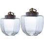 MEETGG Airtight Seal Glass Jar with Lids Transparent Candy Jar Food Storage Canister Serving Tea Coffee Cereal Containers Durable Keep Dry Fresh (2 Piece Set)