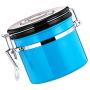 joyMerit Stainless Steel Airtight Canister with Co2 Vent Valve＆ Date Tracker Wheel and Locking Clamp for Kitchen, Coffee Ground Vault Jar, Blue, 27-ounce