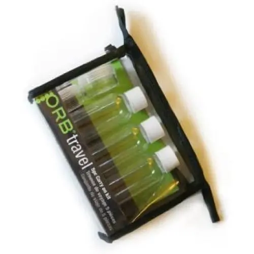 Kit de Voyage ORB Travel 5 Pièces (3 Bouteilles de 50ml, 2 Pots de 10ml), Pochette en PVC