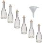 Viva Haushaltswaren 6 Glass Bottles 200 ml with Cork for Self-Filling Includes A, ? 7 cm