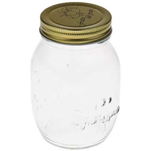Glass Tea Coffee Canister Cookie Jar Storage Tin Honey Pot Dispenser 3 Sizes - Clear, 500ml