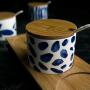 XXDTG Ceramic Seasoning Jar-Three-piece Seasoning Jar with Sealed Bamboo Lid, Home Kitchen Seasoning Jar