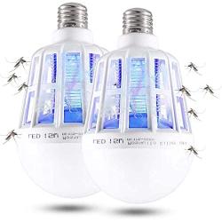 2 Pack Bug Zapper Electronic Mosquito Killer Fly Trap, Fits 110V E27 Light Bulb Socket Suit for Indoor Outdoor