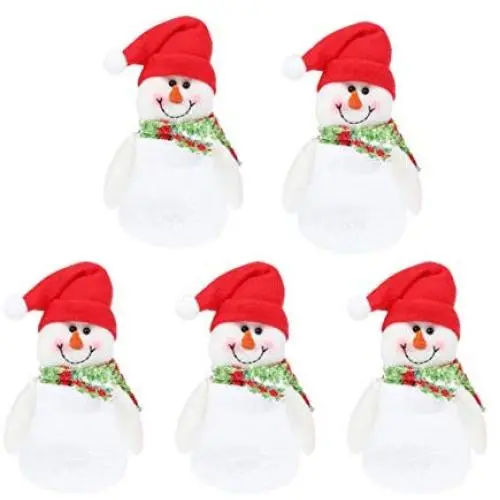 NUOBESTY 5er Weihnachtsplastik Klarsicht Glasbehälter Geschenkhalter Dose Xmas Dekoration (Arbeiter)