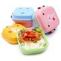 Kitchen Food Storage Jar Airtight Food Storage New Cute Cartoon Lunch Box Food Container Storage Portable Bento Spoon School (Color : Pink)