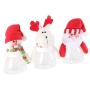 NUOBESTY 3pcs Christmas Candy Jars Christms Favor Boxes with Santa Claus Snowman Reindeer Dolls Christmas Food Storage Containers