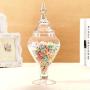 HOUSIYU Candy Jar Glass Transparent Storage Cookie Jar Set, Decorative Dessert Table Decoration Candy Buffet/Wedding Center Home, Three-Piece Suit